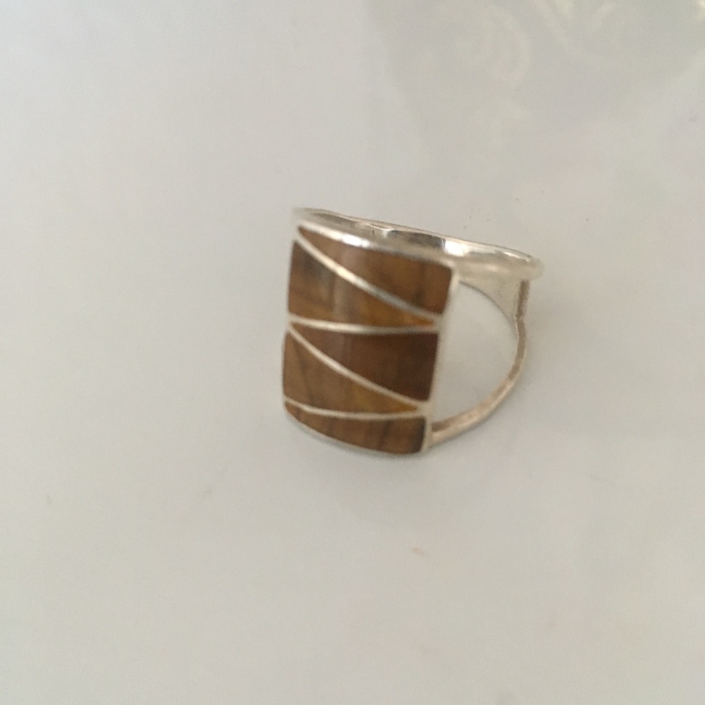 Brown Tigers Eye Sterling Silver Ring